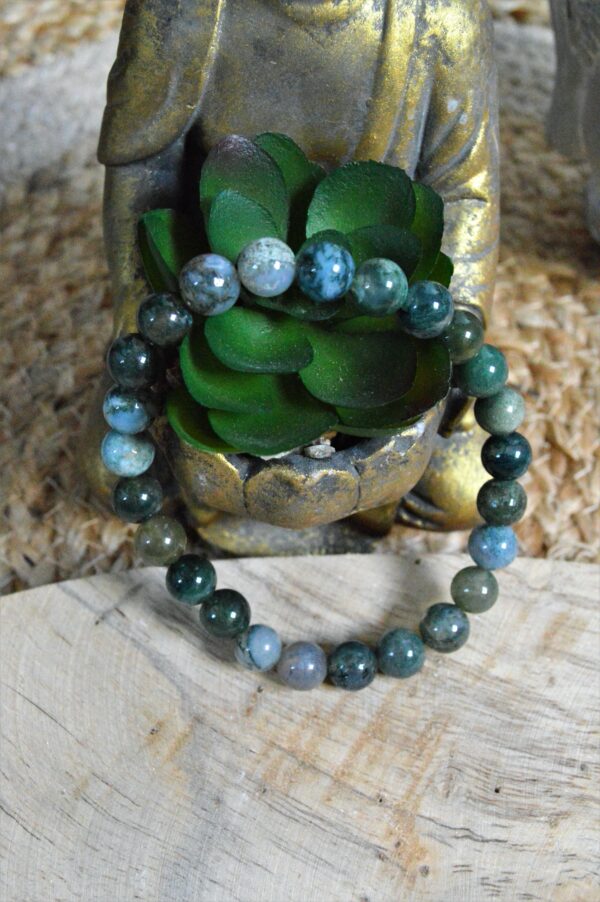 bracelet agate mousse lithothérapie homme paix nature