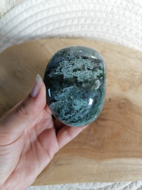 Agate mousse forme libre - concentration, nature, paix – Image 12