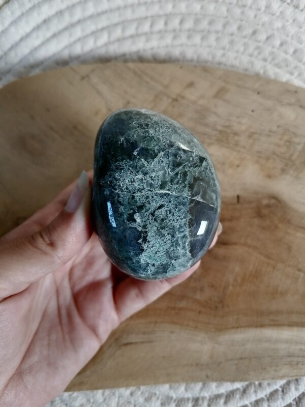 Agate mousse forme libre - concentration, nature, paix – Image 14