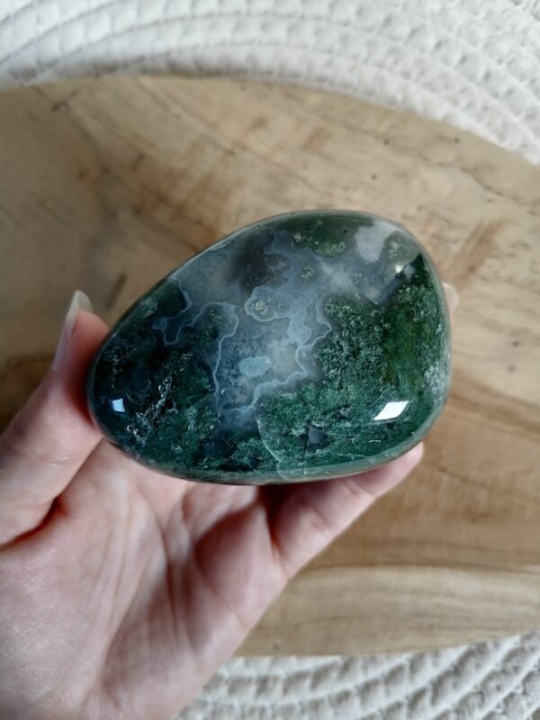 Agate mousse forme libre - concentration, nature, paix – Image 23