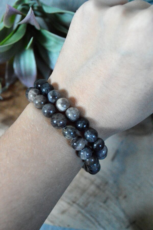 Pierre de lune noire bracelet - fertilité, calme – Image 2