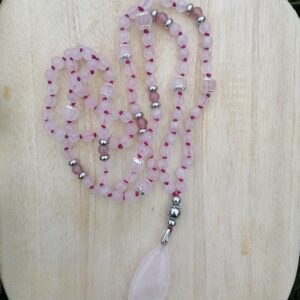 mala douceur quartz rose lithothérapie mala tibétain amour amitié réconfort amour de soi